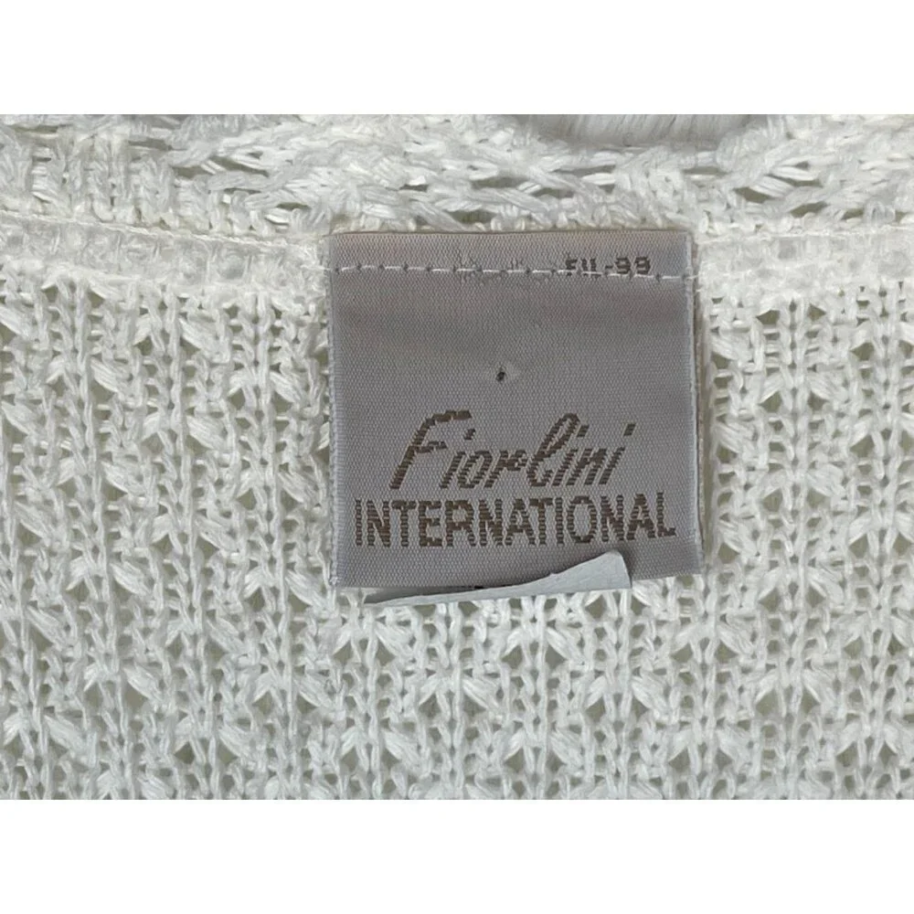 Fiorlini Women's Large Ivory Open Knit Sweater